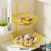 Cesta de Armazenamento Multicamadas para Bancada de Cozinha para Cebolinhas, Alho e Legumes, Prateleira Decorativa e de Armazenamento Multifuncional de Canto Pequeno