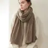 Bufanda de punto 100% cachemira pura para mujer, cálida y resistente al frío, simple y versátil, adecuada para actividades al aire libre y ciclismo, bufanda de color liso
