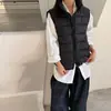 Chaqueta Ligera de Algodón Acanalado para Mujer de Venta Caliente 2026 Otoño/Invierno Nuevo Chaleco con Cuello Alto Estilo Corto para Personas Petites Chaleco Cálido de Abrigo