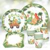 Bandeja de papel desechable para fiesta temática de dinosaurios transfronterizos, vajilla para fiesta de cumpleaños infantil, bandeja de papel, vaso de papel, pañuelo de papel