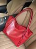 Bolso Tote de Piel Suave con Diseño de Corazón de Nicho Gran Capacidad 2026 Nueva Moda Coreana Bolso de Mano Estilo Oscuro Bolso de Hombro