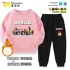 Ropa Roblox Sudadera para Niños Traje de Primavera y Otoño Niños Dibujos Animados Top Holgado Pantalón Deportivo Conjunto de Dos Piezas