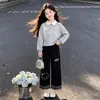Conjunto de Sudadera Dulce Estilo Universitario con Cuello Polo y Pantalones Casuales de Retazos a Cuadros de Pierna Ancha Moda 2026 Primavera y Otoño