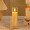 Vela electrónica LED tubo de imitación de vidrio acrílico lámpara de vela electrónica bala de vela de plástico columpio batería