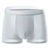 Roupa Íntima Masculina Plus Size Fina Cor Sólida Respirável Boxer Shorts Esportivos Masculinos Cueca de Quatro Cantos Atacado Transfronteiriço