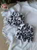 Perneiras Leopardadas de Garota Popular, Luvas Quentes para Mulheres, Luvas da Moda, Perneiras Pelúcia Tie-Dye Personalizadas, Perneiras Legais