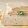 Sábana de Cama de Gasa de Doble Capa Grado Materno e Infantil Clase A Pieza Única Modelo Nuevo 2025 Juego de Tres Piezas para Cama Individual de Dormitorio Algodón Puro No Algodón 3