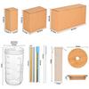Amazon Taza de Frasco de Mason Graduada de 20 oz para Coche para Té de Leche, Café, Cola, Jugo, Taza para Bebidas con Popote y Tapa
