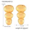 Chic europeo y americano Aretes de Rayas de Cacahuate Diseño Exagerado Acero Titanio Chapado Color Oro de 18K Aretes de Mendigo Tendencia Celebridad de Internet