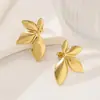 Aretes de Acero Inoxidable, Aretes de Lujo Ligero de Gama Alta, Juego de Collar, Aretes de Moño, Joyería Transfronteriza, Aretes Dorados de Acero de Titanio