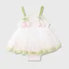 2026 Verão Novo Estilo Classe A Macacão para Recém-Nascido Lindo para Bebê Menina Fresco e Simples Salopete Vestido Triângulo
