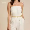 Cadena de cintura de carcasa metálica para mujer, accesorio para falda, cadena versátil para suéter, adorno de cintura bohemio adelgazante, en stock