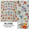 Redanco nuevos stickers para uñas 5D en relieve estilo ins serie danza del león de primavera calcomanías tridimensionales para uñas M-2728