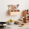 Caja organizadora de compartimentos para escritorio de madera maciza caja de almacenamiento para el hogar cocina cuchillo y tenedor utensilios de cocina caja organizadora restaurante buffet caja de almacenamiento para vajilla