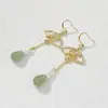 Explosiones de Verano Nueva Moda China Abanico Plegable Largo con Incrustaciones de Diamantes Pendientes con Borlas Diseño de Nicho Accesorios para Orejas de Lujo Ligero para Mujer