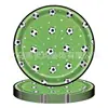 Nuevo Verde Deportivo Temática de Fútbol Niños Fiesta de Cumpleaños Decoración Plato de Papel Vajilla Set Arreglo