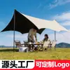 Carpa toldo de camping directo de fábrica, toldo octagonal portátil con recubrimiento negro para exteriores, refugio solar de montaje rápido