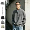 Suéter de estilo Retro Old Money Hecho para Durar para Hombre con Media Cremallera Cuello Alto Corte Ajustado Ropa de Punto de Otoño e Invierno para Parejas My50