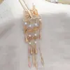 Grampo de Cabelo Dourado Estilo Antigo em Forma de U com Franjas, Grampo para Mulheres, Grampo para Penteados Presos, Acessório de Cabelo Hanfu com Laço