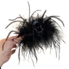 Pin de Plumas Esponjosas para Mujer para Mostrar Volumen del Cabello, Pin de Plumas de Avestruz de Alta Gama, Adorno para la Cabeza, Pin de Tiburón en la Parte Posterior de la Cabeza, Pinza para el Cabello