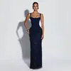 Nueva ropa sexy europea y americana para mujer, transfronteriza Amazon Maillard vintage corsé de ballena lentejuelas adelgazante vestido largo