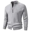 Suéter para Hombre Más Vendido Otoño/Invierno Cárdigan con Cremallera Completa Ropa de Punto Informal Cuello Alto Texturizado Grueso Chaqueta de Manga Larga para Hombre