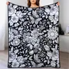 Coloração preto e branco, manta casual para casa, manta multiuso DIY, manta para rabiscar, manta para cochilo, atacado, arte linear pintada à mão, design criativo