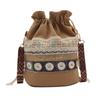 Transfronterizo 2024 Nuevo Bolso Cruzado Tipo Cubo Estilo Étnico Bohemio Lona Bolso para Mujer Estampado Nuevo Bolso de Lona para Viajes