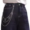 Acessórios de Moda Europeus e Americanos Versátil Corrente de Calça de Metal com Pingente de Coração Vazado de Múltiplas Camadas com Strass Acessório de Corrente de Cintura Personalizada
