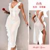Pijama de Renda Sexy Transparente Multicor Novo Europeu e Americano Camisola de Alça com Pérolas Vestido de Noite Vestido Longo de Saia 885