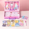Caja Mágica Magnética de Niña Antigua Princesa Libro Silencioso Magnético Caja de Regalo Traje Niña Pintura Pegatinas Juguetes Educativos