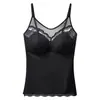 Camisola de encaje con cuello redondo y hermoso diseño en la espalda, sujetador inalámbrico para mujer con copas fijas, transpirable y cómodo, chaleco para mujer para usar como prenda exterior o interior