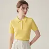 Polo tejido Raf reductor de edad, manga corta, jacquard trenzado vintage de verano para mujer, ropa de mujer, nuevo top camiseta 2026