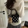 Bolso de Mano Elegante para Exteriores Bolso de Hombro Bolso Cruzado de Lunares para Mujer 2026 Nuevo de Moda Otoño Bolso Cubo Simple Bolso de Viaje