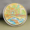 Monedas conmemorativas de ciudades, recuerdos turísticos, monedas coloridas en relieve con paisajes arquitectónicos de Beijing, Shanghái y Nanjing, monedas conmemorativas coleccionables