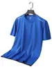 Nova Camiseta Casual Masculina de Seda Gelada Manga Curta Masculina Verão Malha Jovem Respirável Camisa Esportiva Secagem Rápida Transfronteiriça
