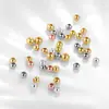 Cuentas sueltas chapadas en oro de 18 quilates que conservan el color, cuentas chapadas en oro, pulsera con cuentas espaciadoras, cuentas de plata, accesorios para ensartar pulseras DIY hechas a mano, materiales para ensartar cuentas