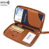 2026 Nuevo Modelo Porta Pasaporte Largo Rfid, Bolsa para Documentos de Almacenamiento de Boletos, Bolso de Pasaporte con Cremallera Multifuncional de Moda para Viaje