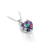 Fábrica Directa plata antigua cristal colorido incrustado colgante de circonio moda estilo OL colgante de collar plateado venta al por mayor entrega