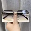 Gafas de Sol Nuevas Transfronterizas para Hombres y Mujeres, Cuadradas de Marco Delgado para Adelgazar Rostro Grande, Gafas de Sol de Medio Marco de Moda Anti-UV