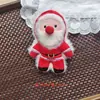 Muñeco de Peluche Navideño de Dibujos Animados Decoración Lindo Papá Noel Árbol de Navidad Muñeco de Nieve Broche Colgante para Bolso