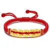 Dinero de los Cinco Emperadores 999 Oro de Pie Cuentas de Transferencia de Oro Pulsera de Oro Puro Dinero de la Suerte Año Cuerda Roja Cadena de Pie DIY para Hombres y Mujeres