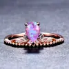 Anillo de gota de ópalo rosa blanco morado azul de moda cross-border wish Temperamento de mujer Anillo versátil para mujer