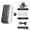 Farol de Bicicleta JOHORSE à Prova d'Água com Controle Remoto Campainha de Bicicleta Iluminação Noturna para Mountain Bike Estrada Luz de Advertência para Pedalar