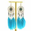 Aretes Étnicos de Plumas Estilo Palacio, Aretes de Hilo de Cuentas Pequeñas para Vacaciones, Aretes Largos con Borlas para Mujer, Estilo Étnico, Retro Artístico