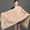 Xale Bordado Exquisito Nepalês Bordado Vermelho de Casamento Imitação de Caxemira Lenço Estilo Étnico Chinês Uso Duplo para Mulheres