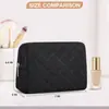 Bolsa de Cosméticos de Algodón con Rejillas en Forma de Diamante Personalizadas con Patrón Vertical y Logo Bordado Bolso de Mano de Terciopelo Pequeño Bolso de Cosméticos Floral