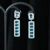 Industria Pesada Micro Incrustaciones Zirconia de Colores Aretes Elegantes para Mujer Aguja de Plata S925 Accesorios para Orejas de Alta Calidad Estilo Europeo y Americano Pendientes Largos Exagerados de Moda