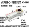 Cilindro Olho de Peixe Rolamento Oscilante Universal Flutuante Corrente Bola Articulação Esférica Acessório Placa Flange M8M10M16X1.5M20