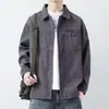 2026 Primavera y Otoño Casual para Hombre de Pana Versátil Manga Larga Camisa Cuello Chaqueta Marca de Moda Cuello Solapa Ropa para Hombre